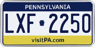 PA license plate LXF2250