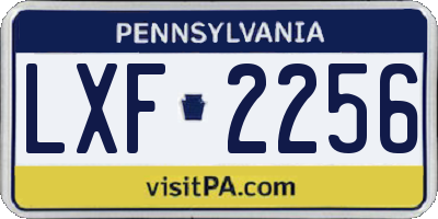PA license plate LXF2256
