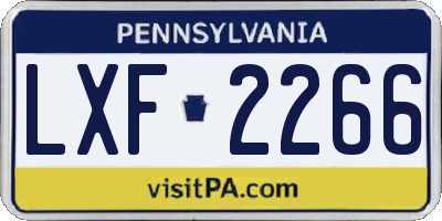 PA license plate LXF2266