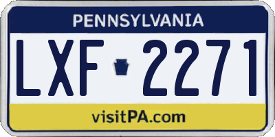 PA license plate LXF2271