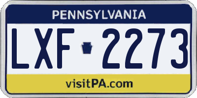 PA license plate LXF2273