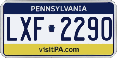PA license plate LXF2290