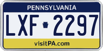 PA license plate LXF2297