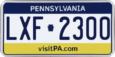 PA license plate LXF2300
