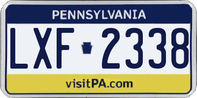 PA license plate LXF2338