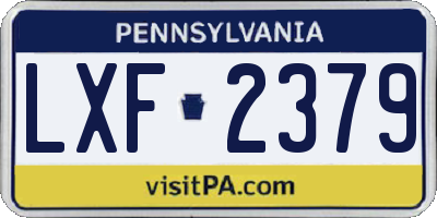 PA license plate LXF2379