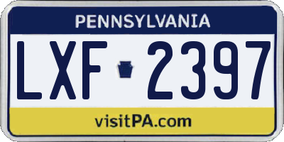 PA license plate LXF2397
