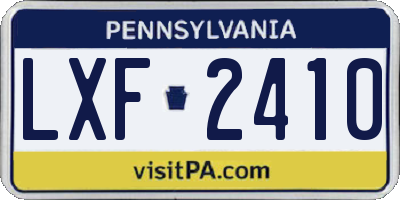 PA license plate LXF2410