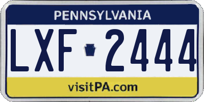 PA license plate LXF2444