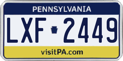 PA license plate LXF2449