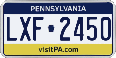 PA license plate LXF2450