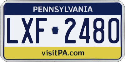 PA license plate LXF2480
