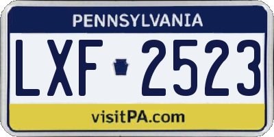 PA license plate LXF2523