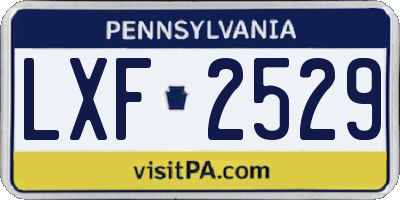 PA license plate LXF2529