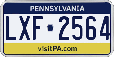 PA license plate LXF2564