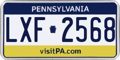 PA license plate LXF2568