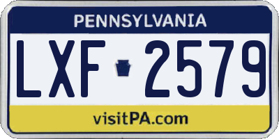 PA license plate LXF2579