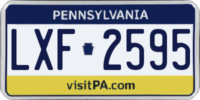 PA license plate LXF2595
