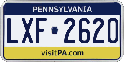PA license plate LXF2620