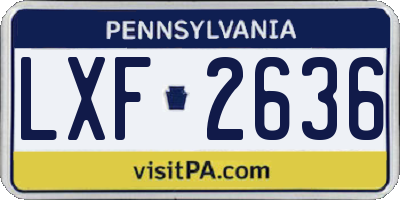 PA license plate LXF2636