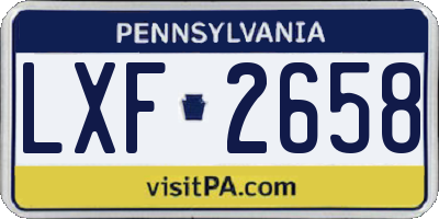 PA license plate LXF2658