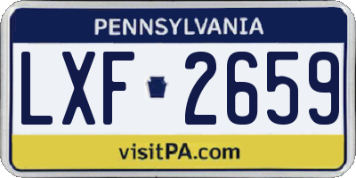 PA license plate LXF2659