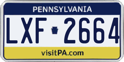PA license plate LXF2664