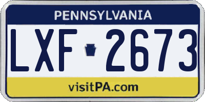 PA license plate LXF2673