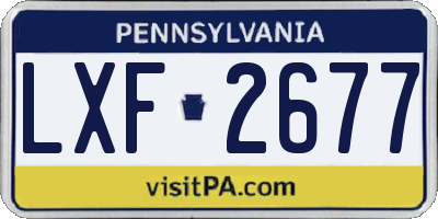 PA license plate LXF2677