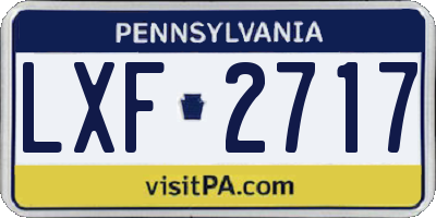 PA license plate LXF2717
