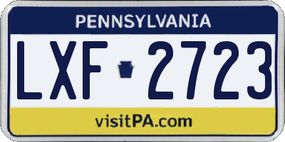 PA license plate LXF2723