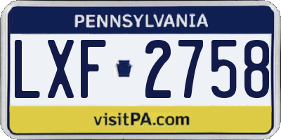 PA license plate LXF2758