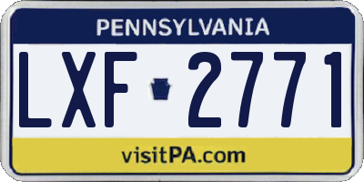 PA license plate LXF2771