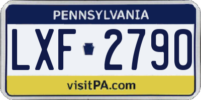 PA license plate LXF2790