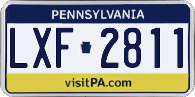 PA license plate LXF2811