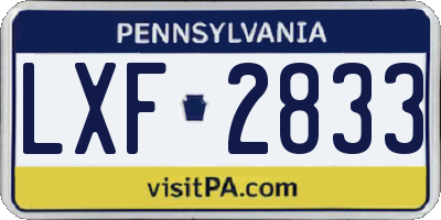 PA license plate LXF2833