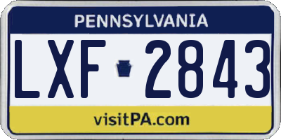 PA license plate LXF2843