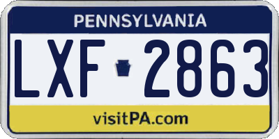PA license plate LXF2863