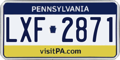PA license plate LXF2871