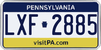 PA license plate LXF2885