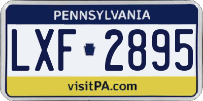 PA license plate LXF2895