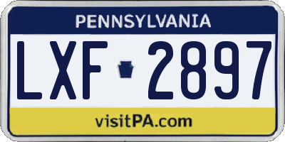 PA license plate LXF2897