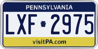 PA license plate LXF2975