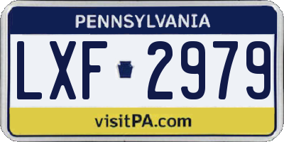 PA license plate LXF2979