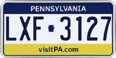 PA license plate LXF3127