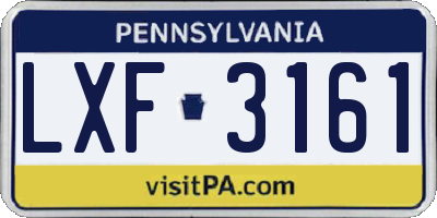 PA license plate LXF3161