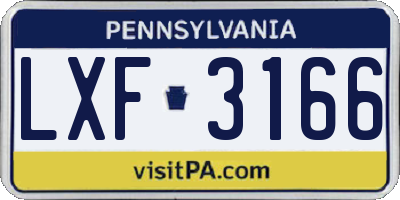 PA license plate LXF3166