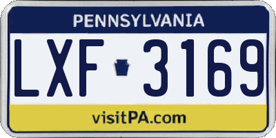 PA license plate LXF3169