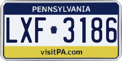 PA license plate LXF3186