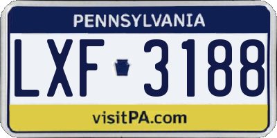 PA license plate LXF3188